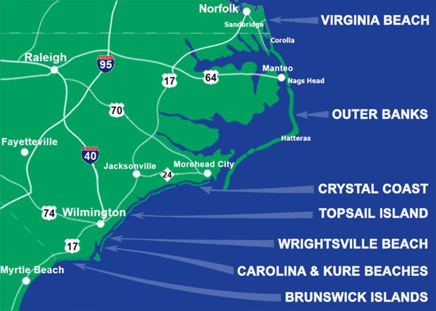 map of south carolina beaches Find Your North Carolina Or Virginia Beach Vacation Rental Here