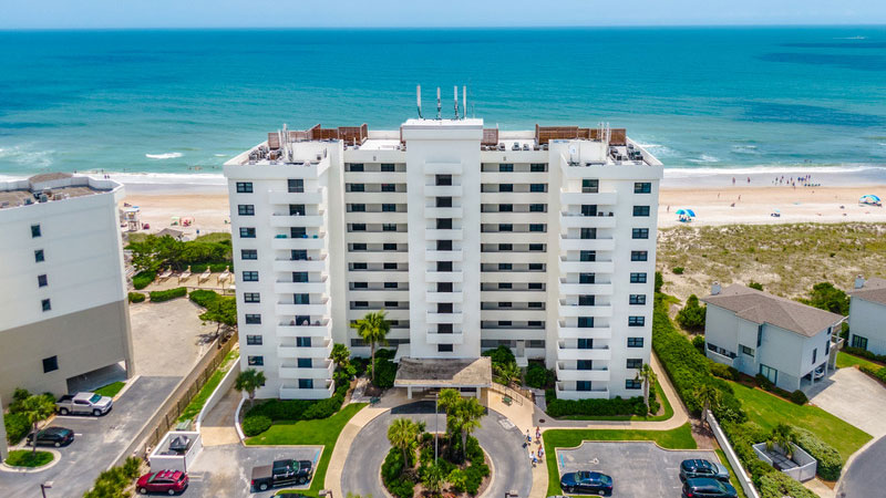 The Islander condos in Wrightsville Beach aerial view